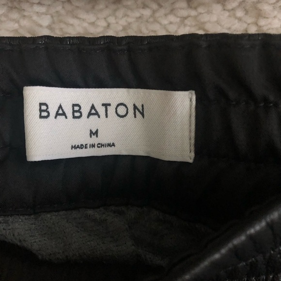 Babaton black slip on faux/ vegan leather mini dress with big two side pockets M - Picture 12 of 15